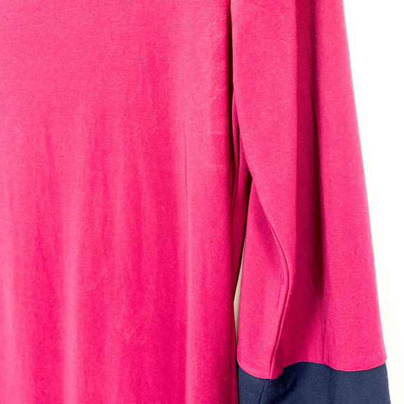 Nina Leonard Long Sleeve Hot Pink & Navy Blouse - Picture 9 of 9